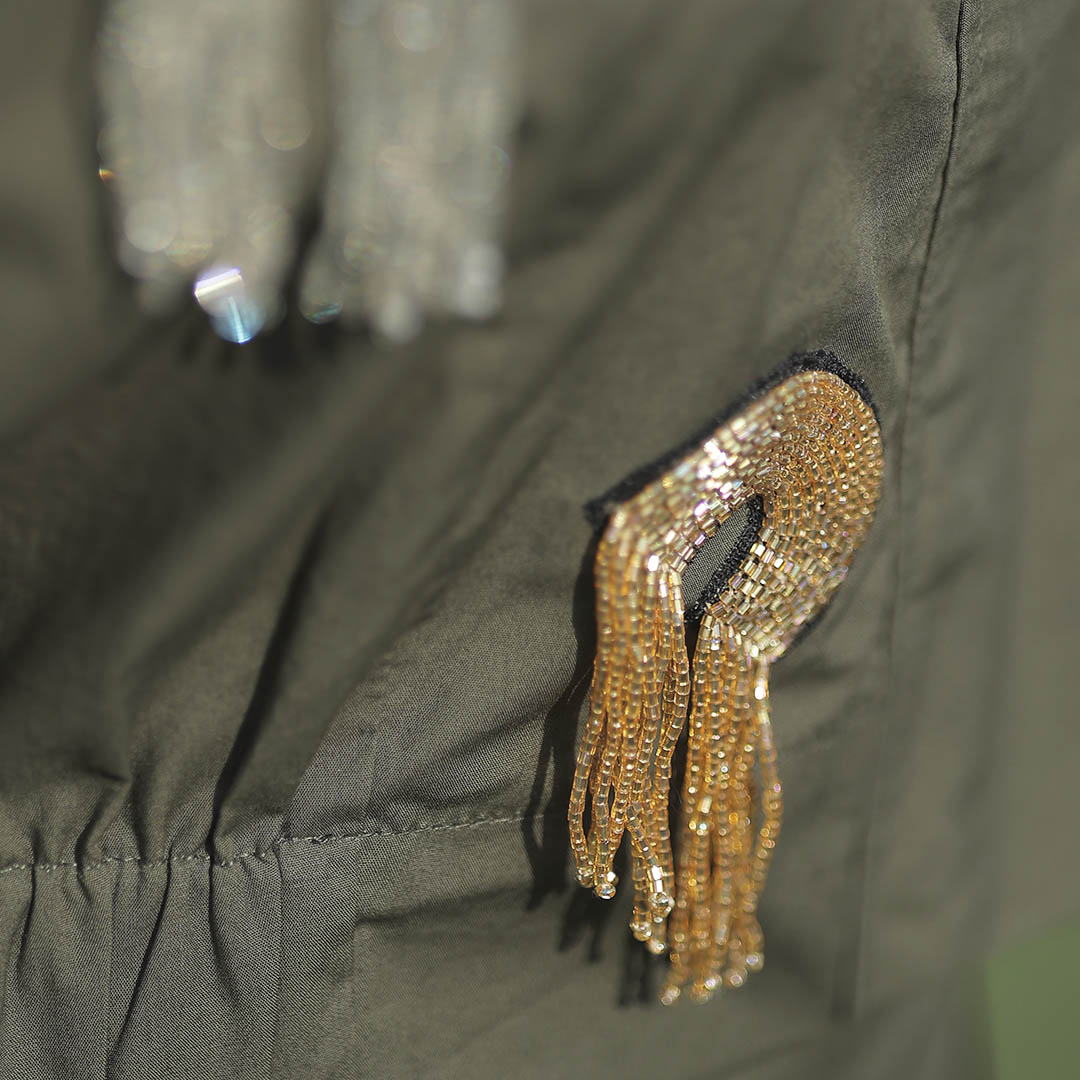 Dragon Motif Batwing Cotton Dress