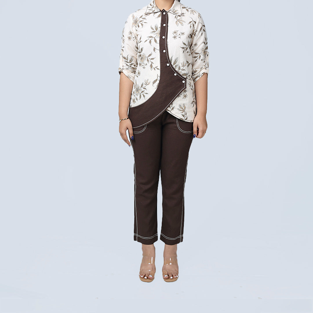 Botanical Co-ord Set – Shirt & Pants