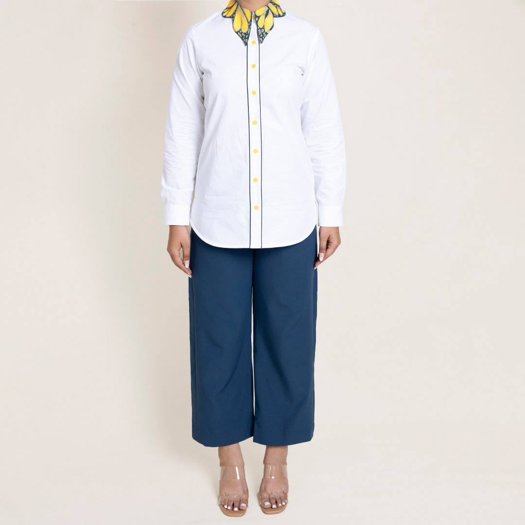 Butterfly Collar Shirt – Hand Painted
