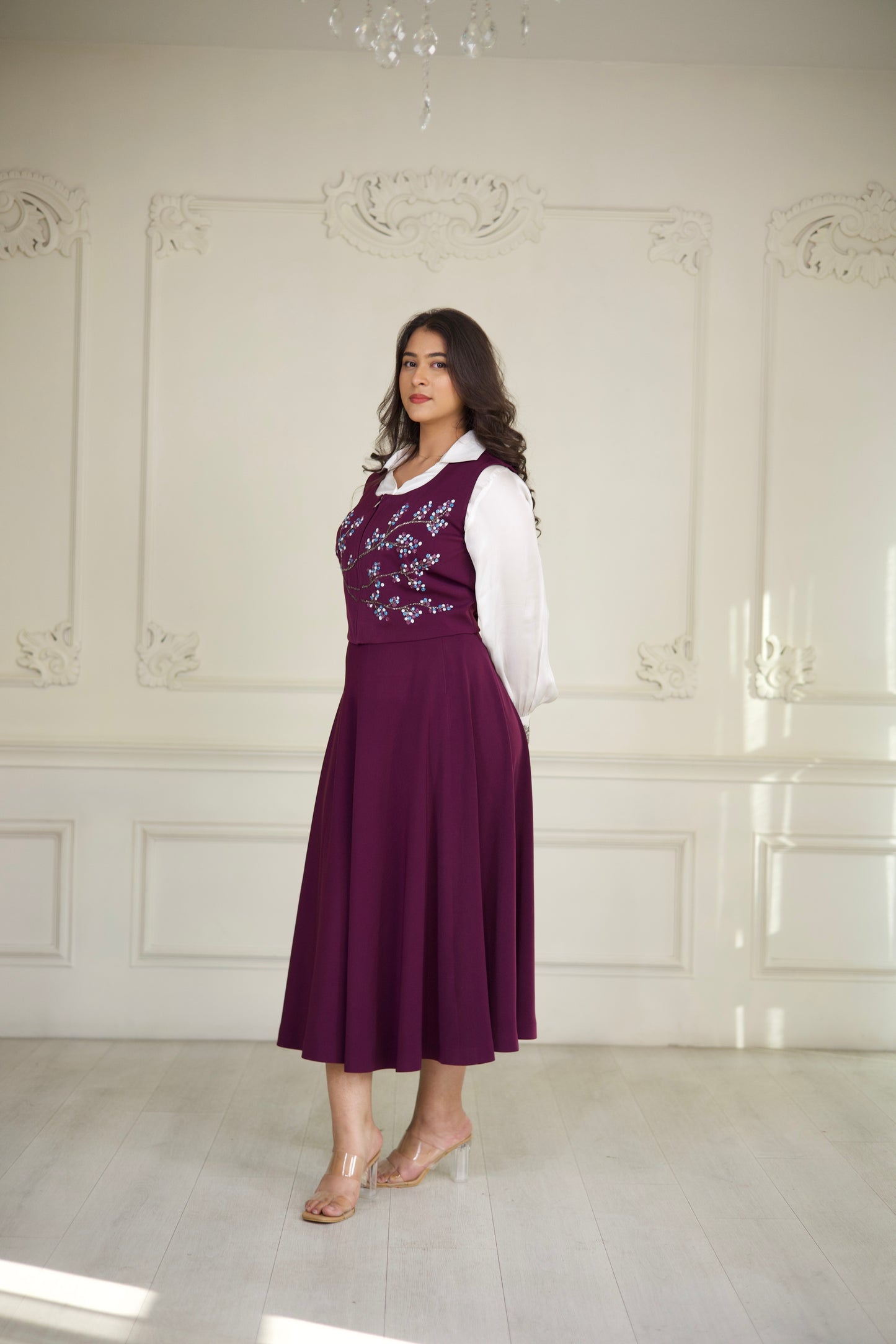 Moonlit Plum Blossom Dress