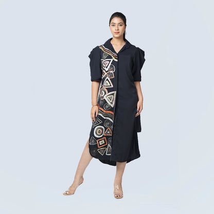 Metallic Cowl  Dress in Armani Satin