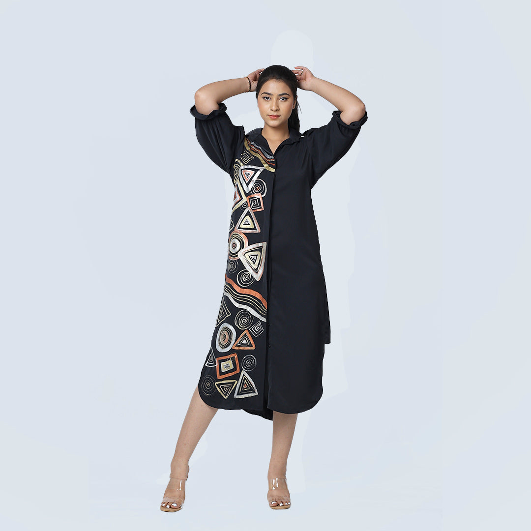 Metallic Cowl  Dress in Armani Satin