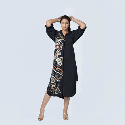 Metallic Cowl  Dress in Armani Satin