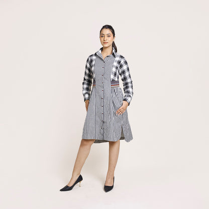 Gingham Check Dress – Elastic Waist