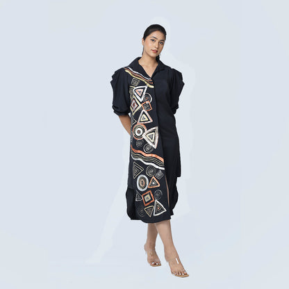 Metallic Cowl  Dress in Armani Satin