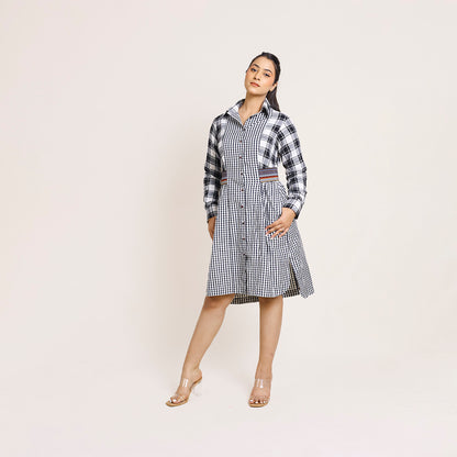 Gingham Check Dress – Elastic Waist