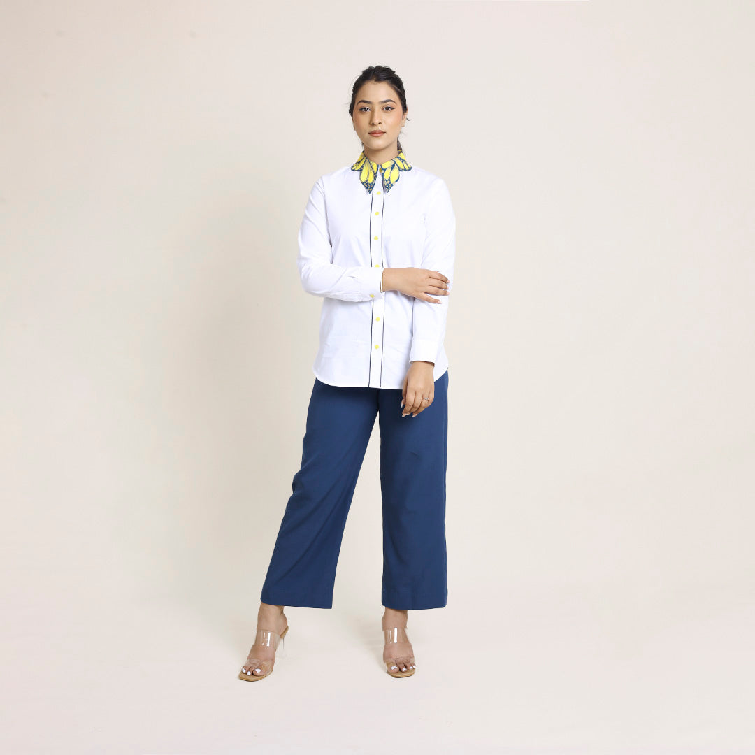 Butterfly Collar Shirt – Hand Painted