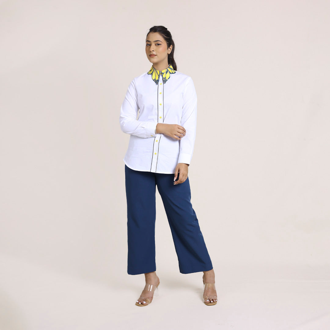 Butterfly Collar Shirt – Hand Painted