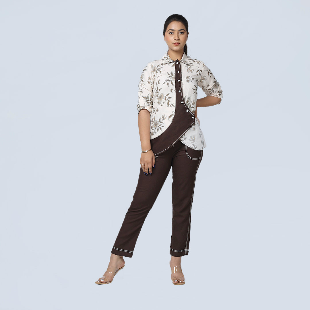 Botanical Co-ord Set – Shirt & Pants