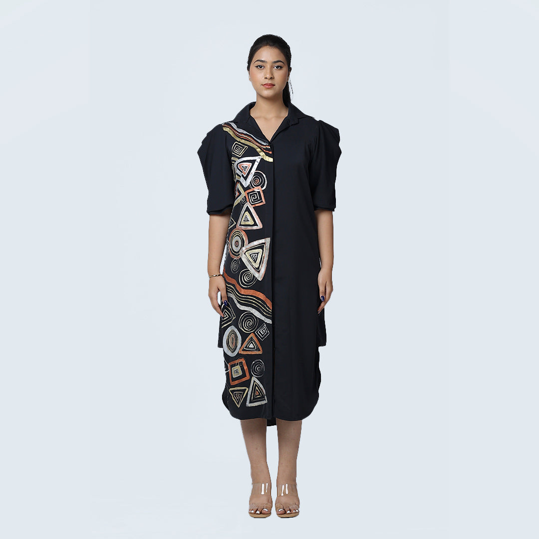Metallic Cowl  Dress in Armani Satin