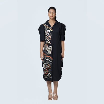 Metallic Cowl  Dress in Armani Satin