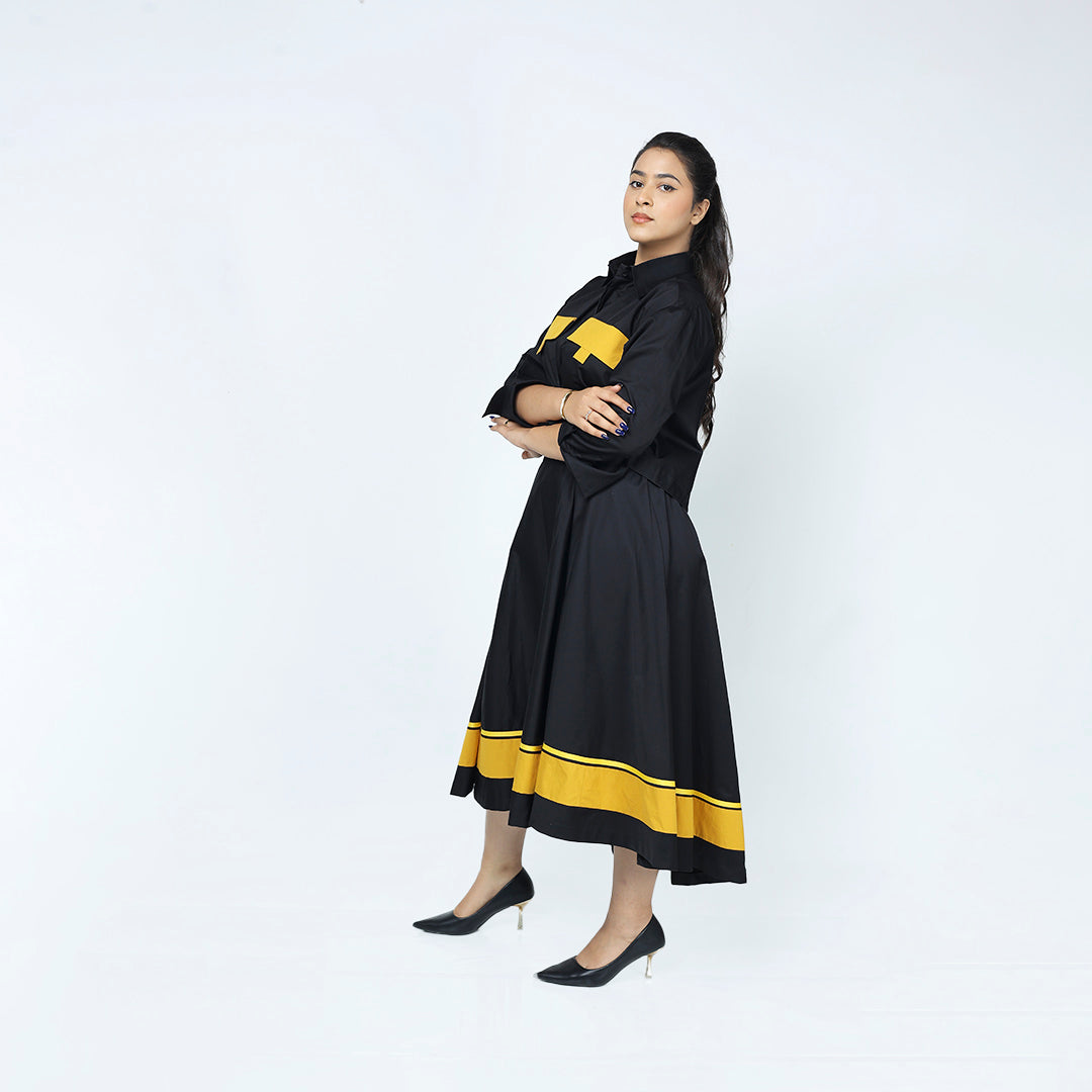 Free Flow Co-ord – Black Shirt & Skirt