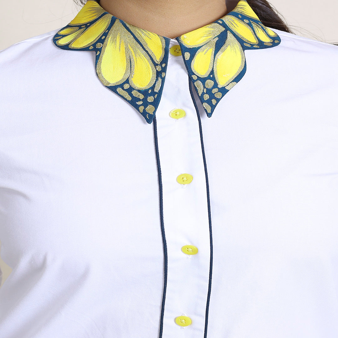 Butterfly Collar Shirt – Hand Painted