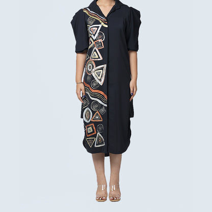 Metallic Cowl  Dress in Armani Satin