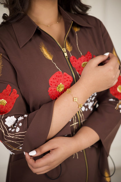 Brown Midi Jacket Dress