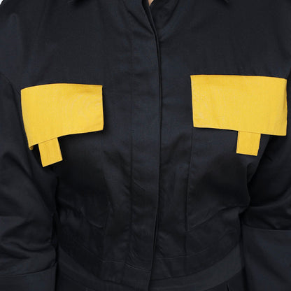 Pocket Pop Co-ord Set – Black & Mustard